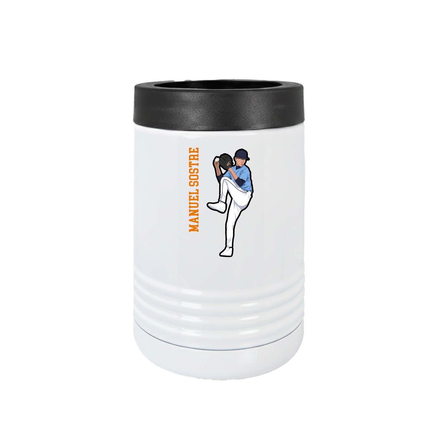 Beverage Holder — Name Vertical in White