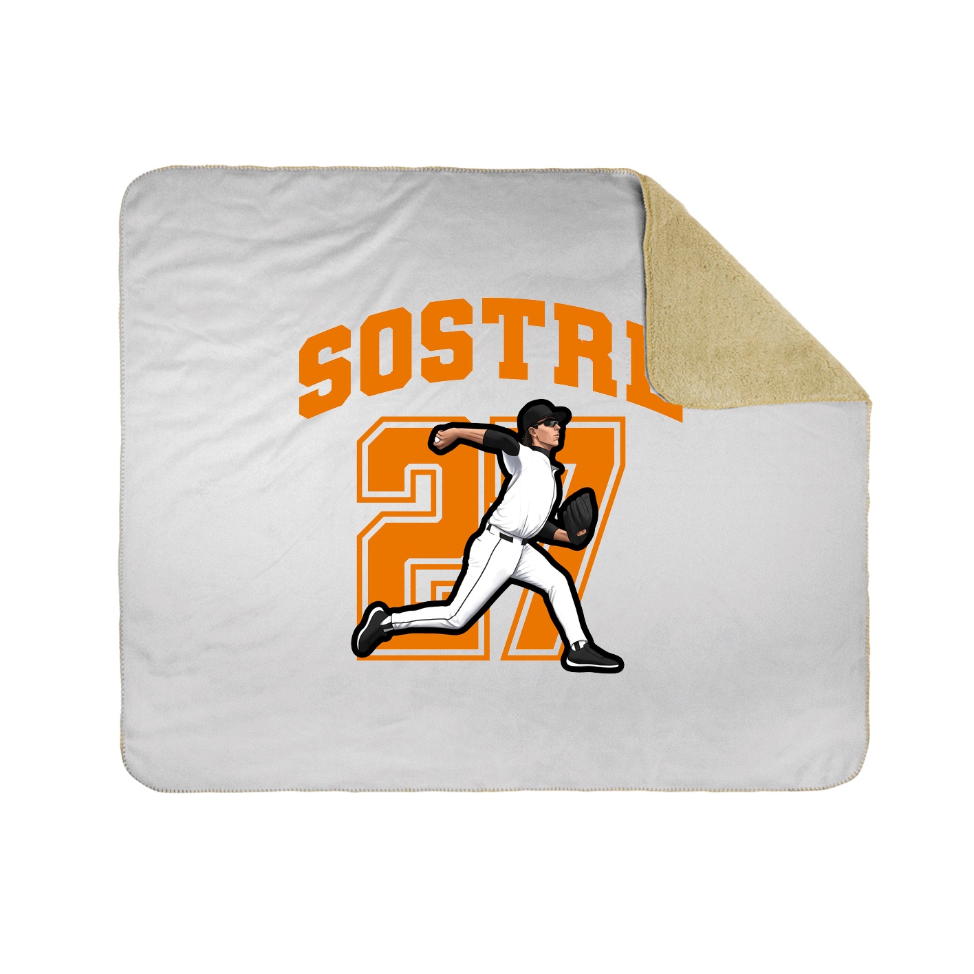 Throw Blanket — Number in White