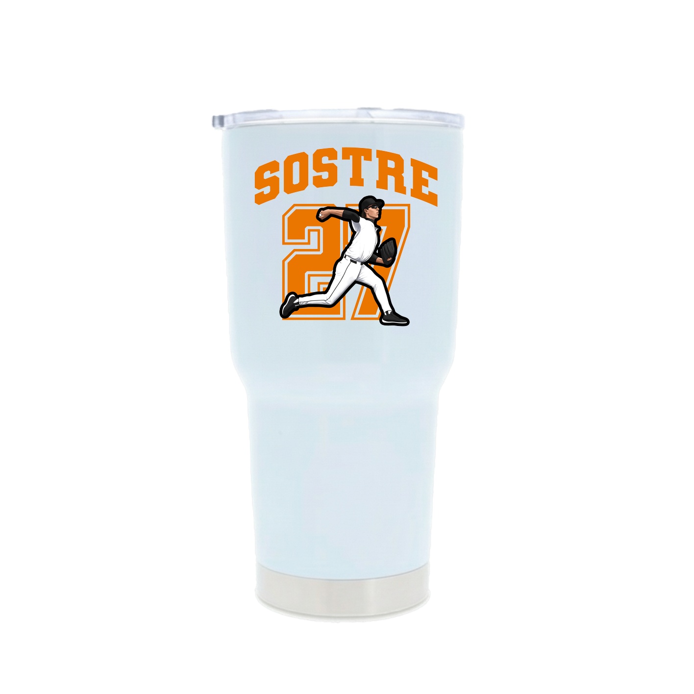 30oz Stainless Steel Tumbler — Number in White