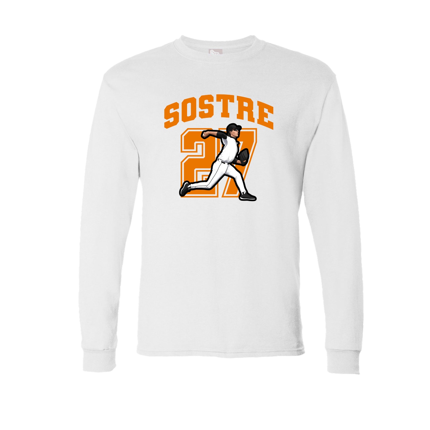 Long Sleeve Tee — Number in White