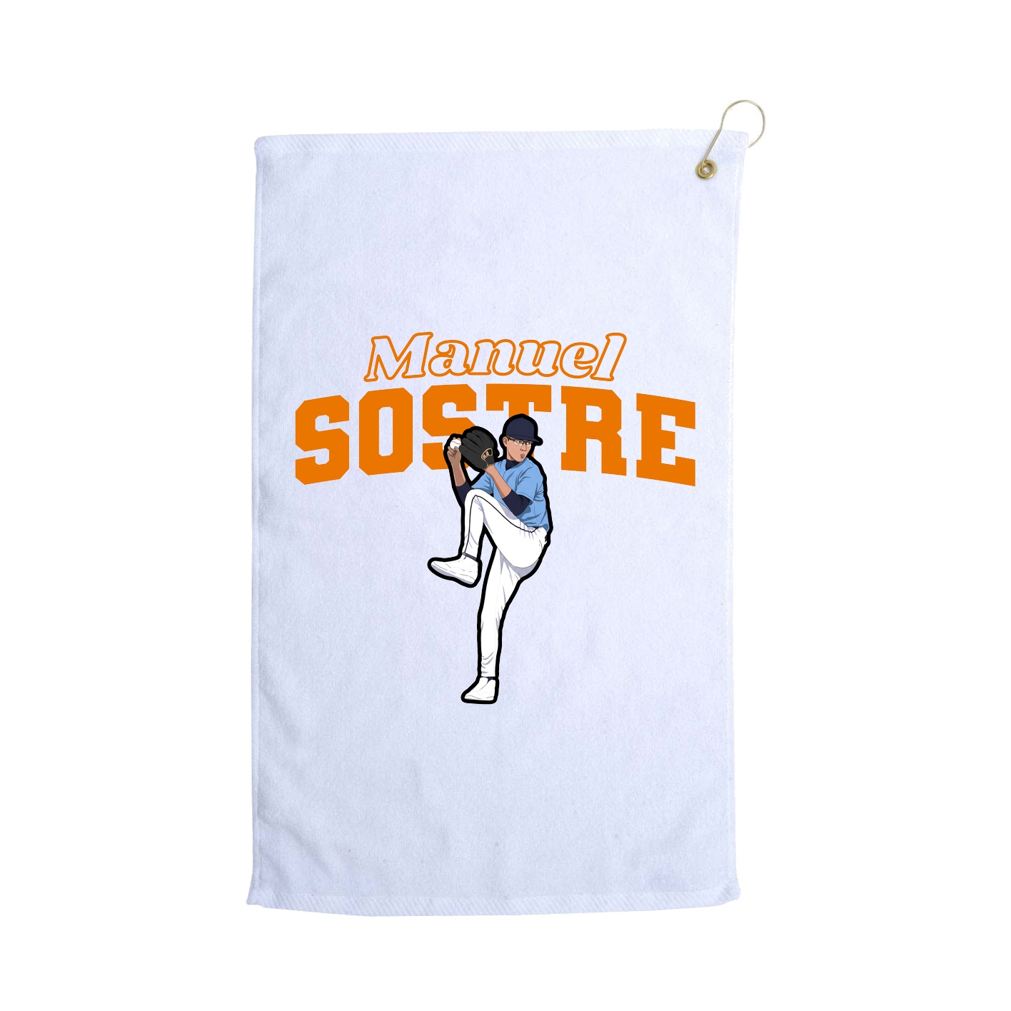 Golf Towel — Name Arch in White