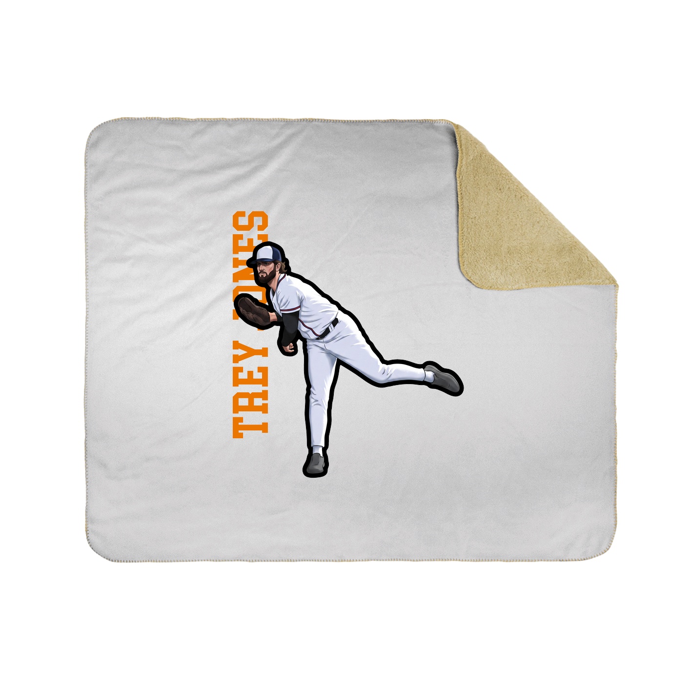 Throw Blanket — Name Vertical in White