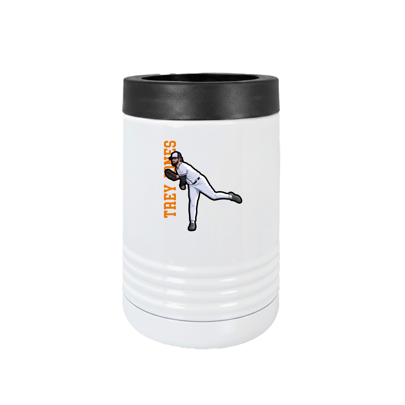 Beverage Holder — Name Vertical in White