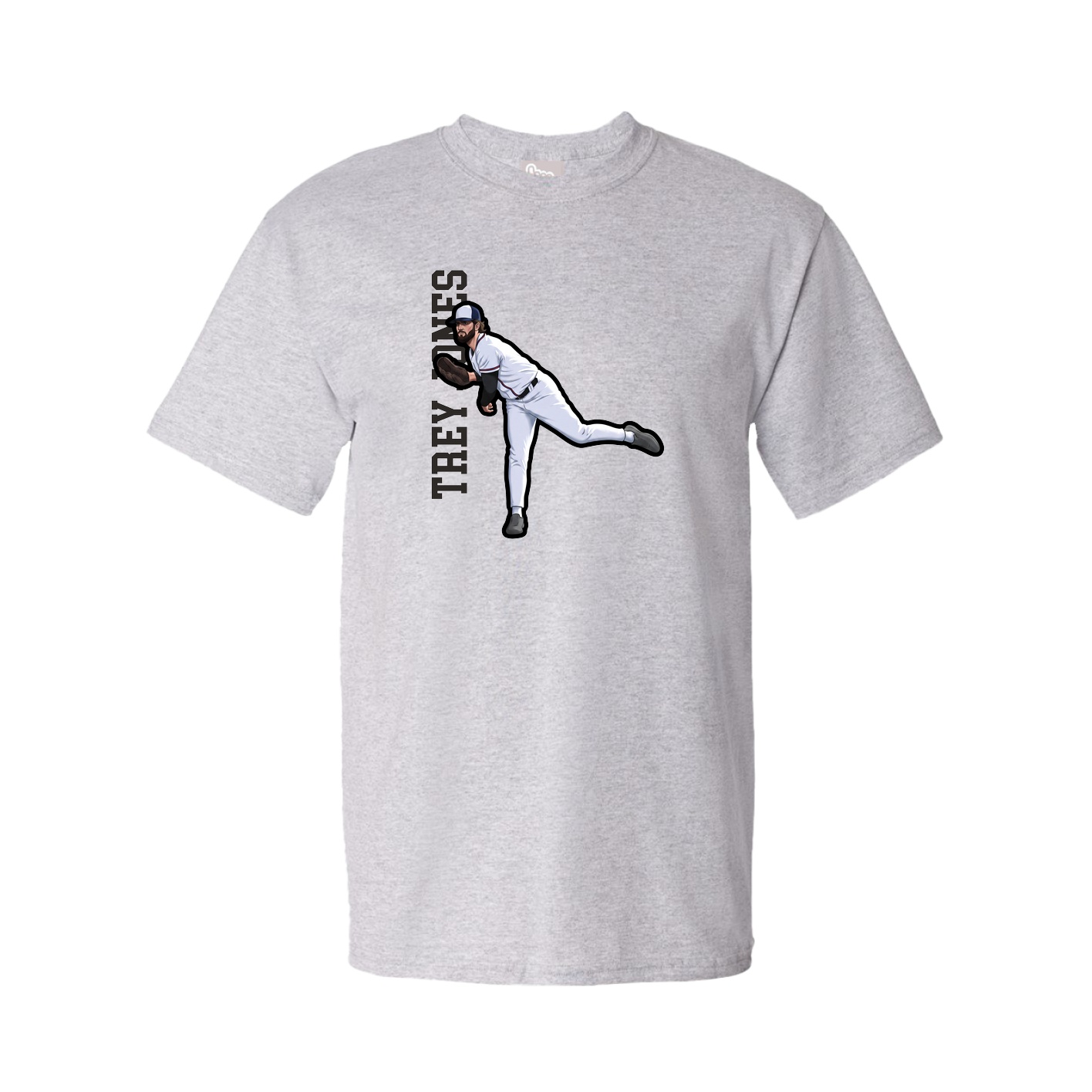 Youth Tee — Name Vertical in Grey