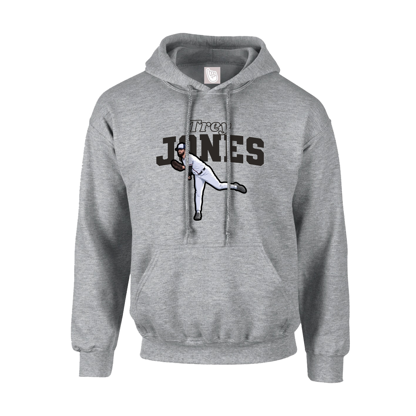 Hoodie — Name Arch in Grey