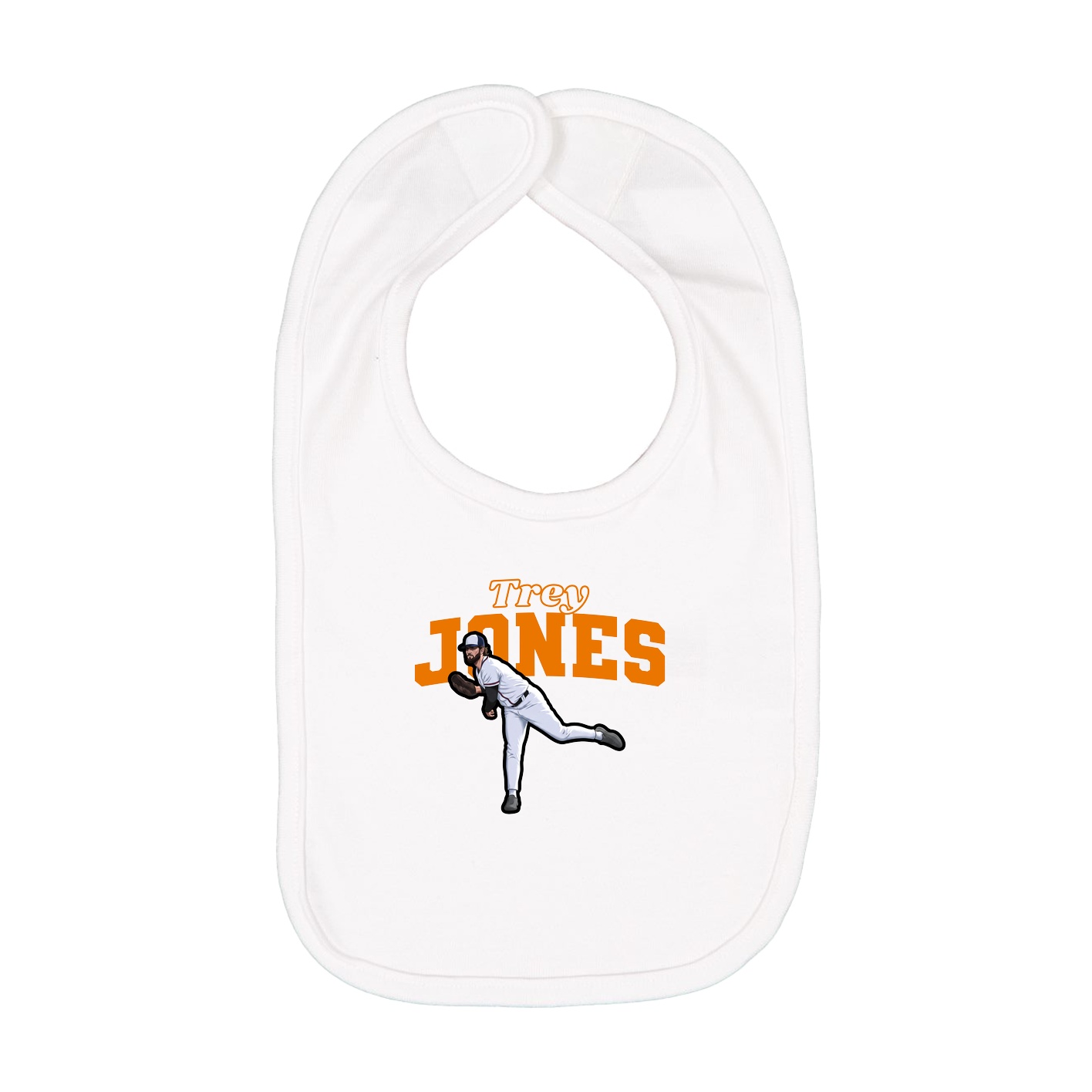 Infant Bib — Name Arch in White