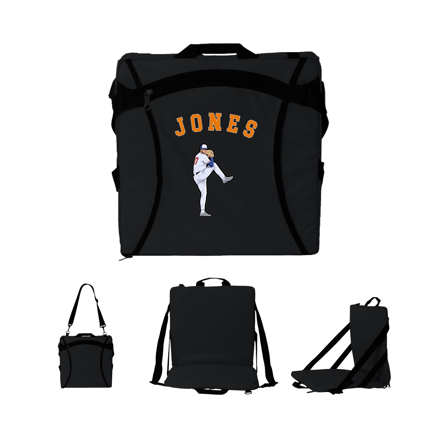Folding Stadium Seat — Shirsey Arch in Black
