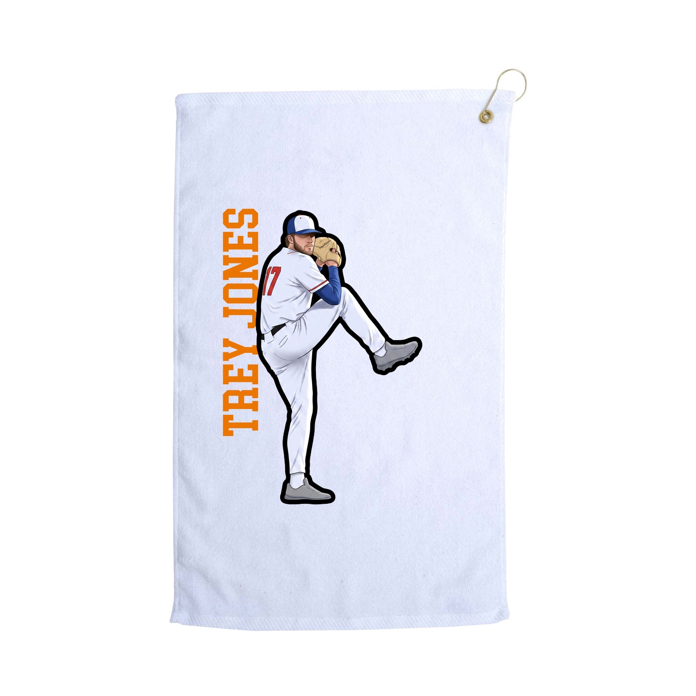 Golf Towel — Name Vertical in White