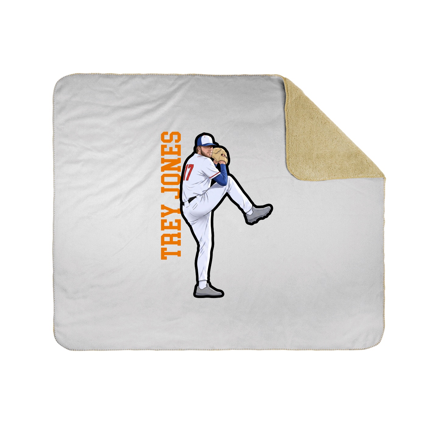 Throw Blanket — Name Vertical in White