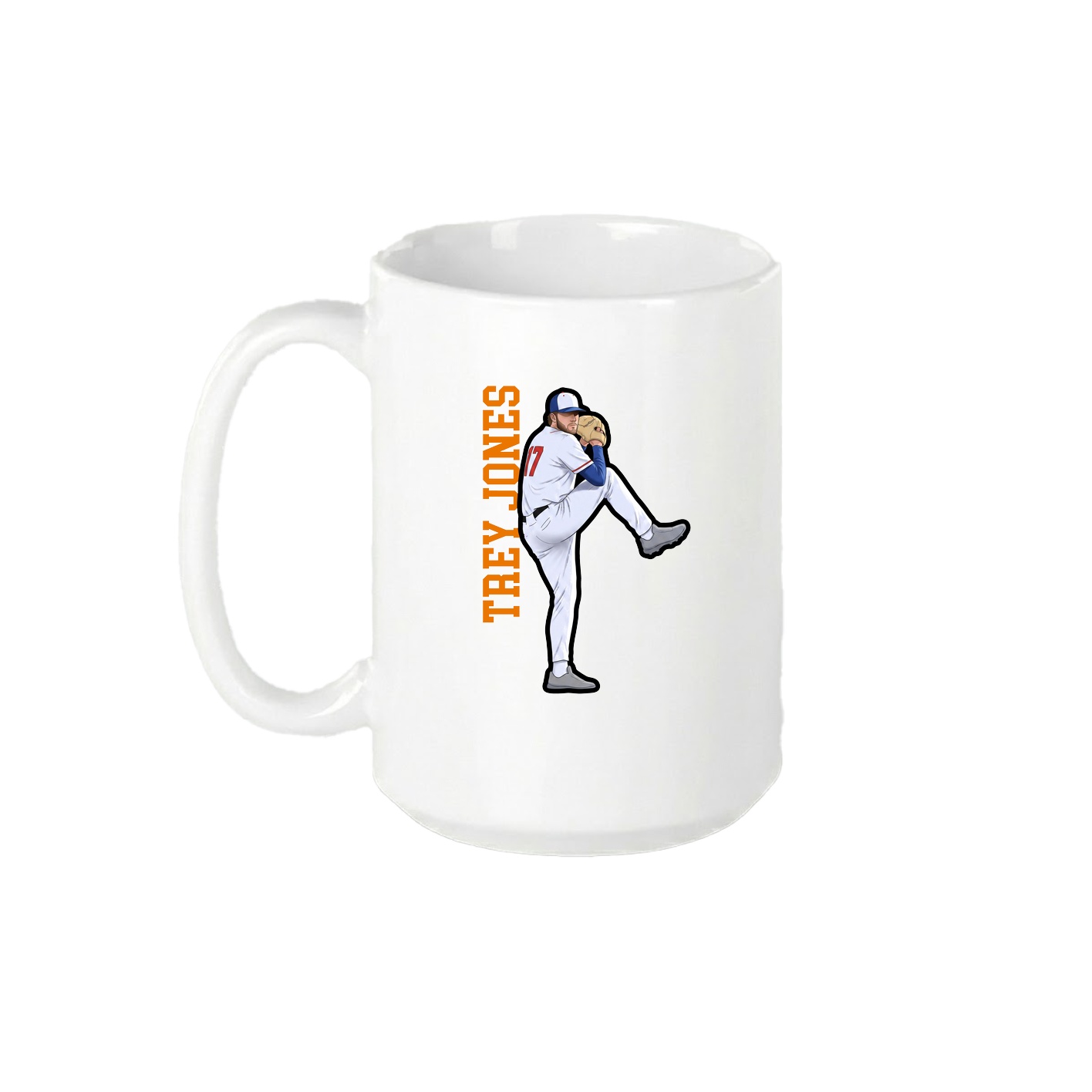 15oz Coffee Mug — Name Vertical in White