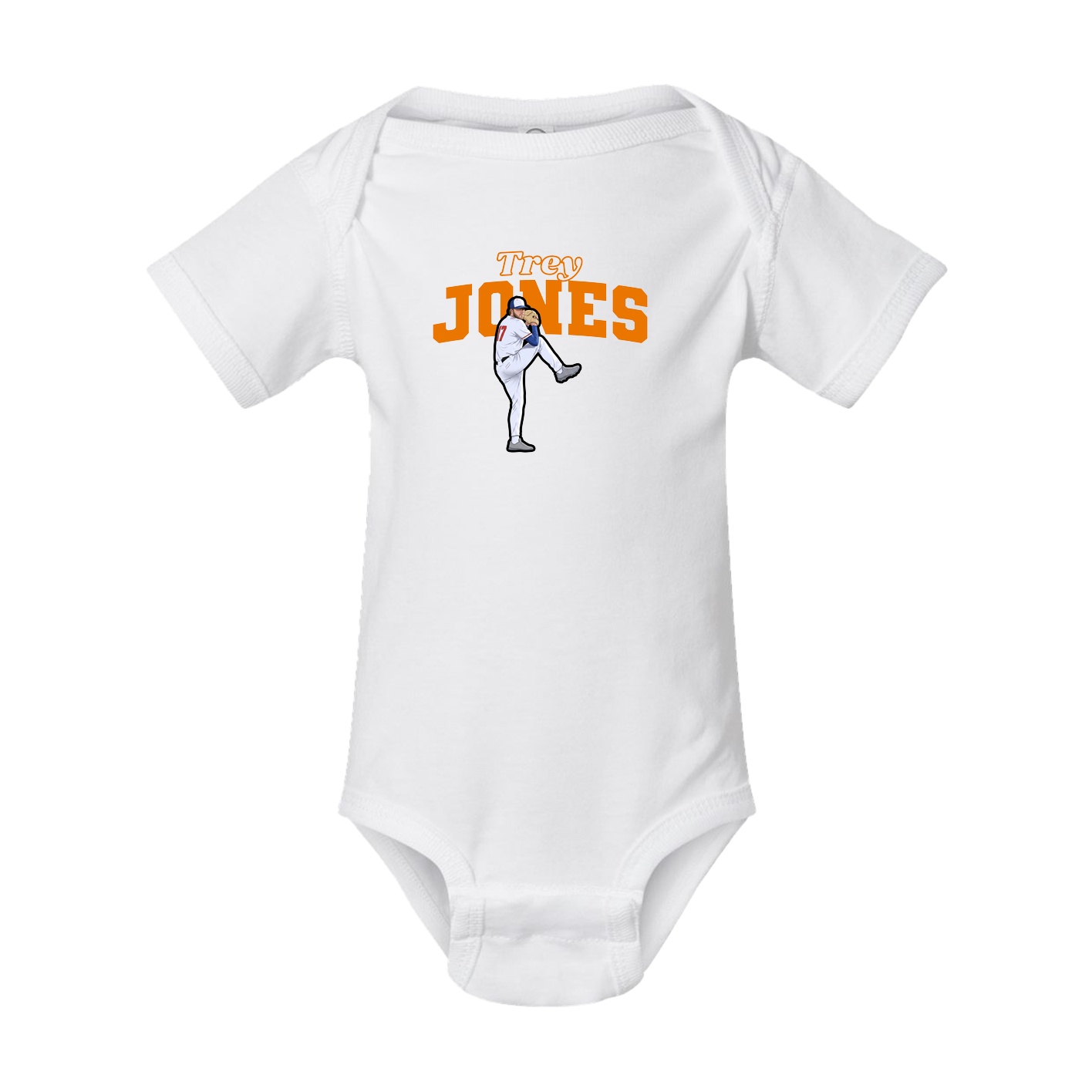 Baby Onesie — Name Arch in White
