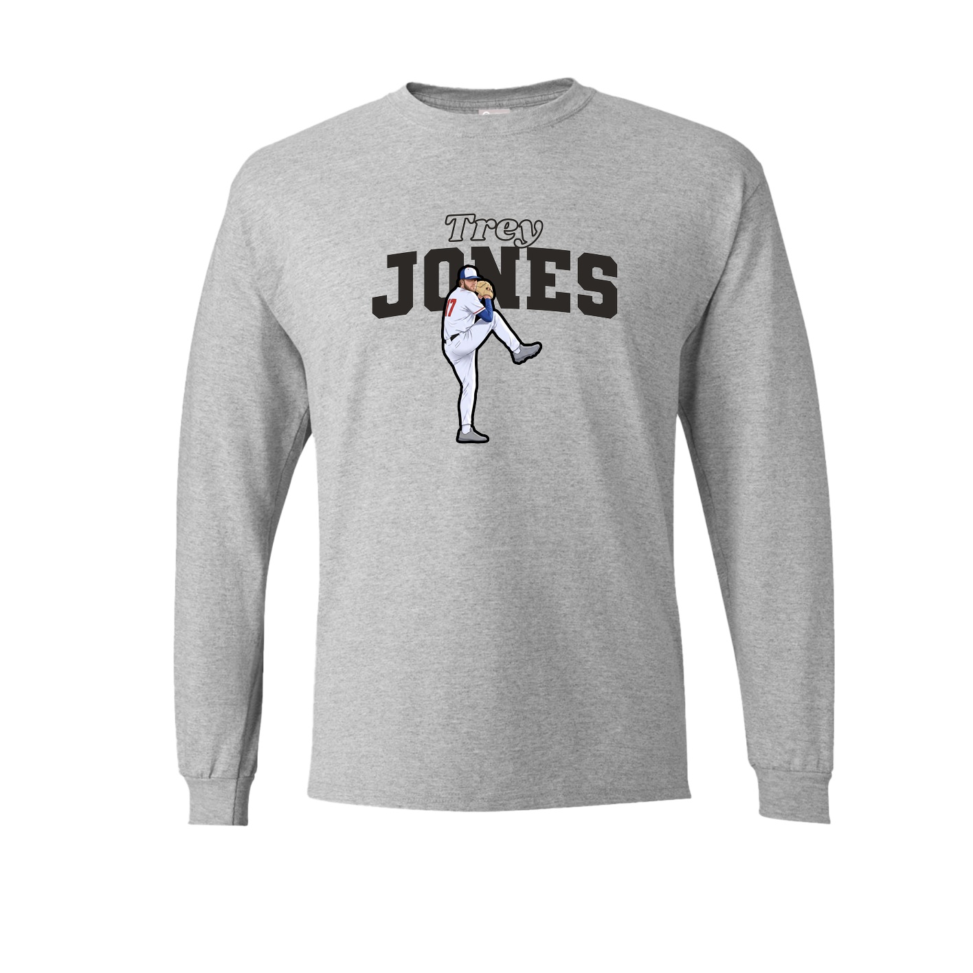 Long Sleeve Tee — Name Arch in Grey