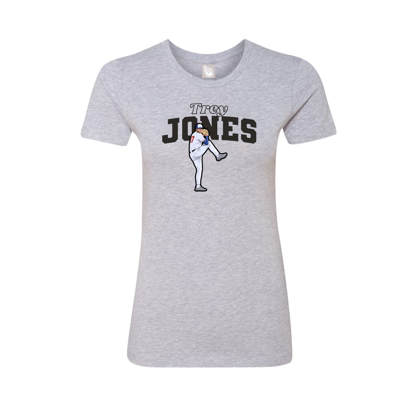 Fitted Women's Tee — Name Arch in Grey