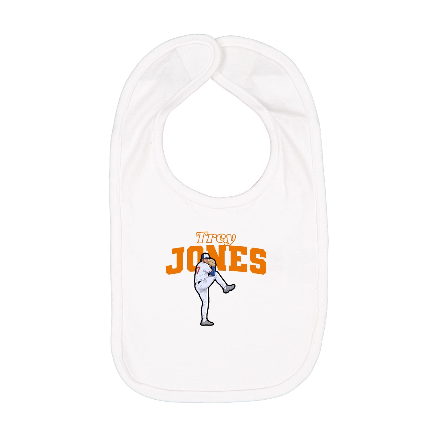 Infant Bib — Name Arch in White