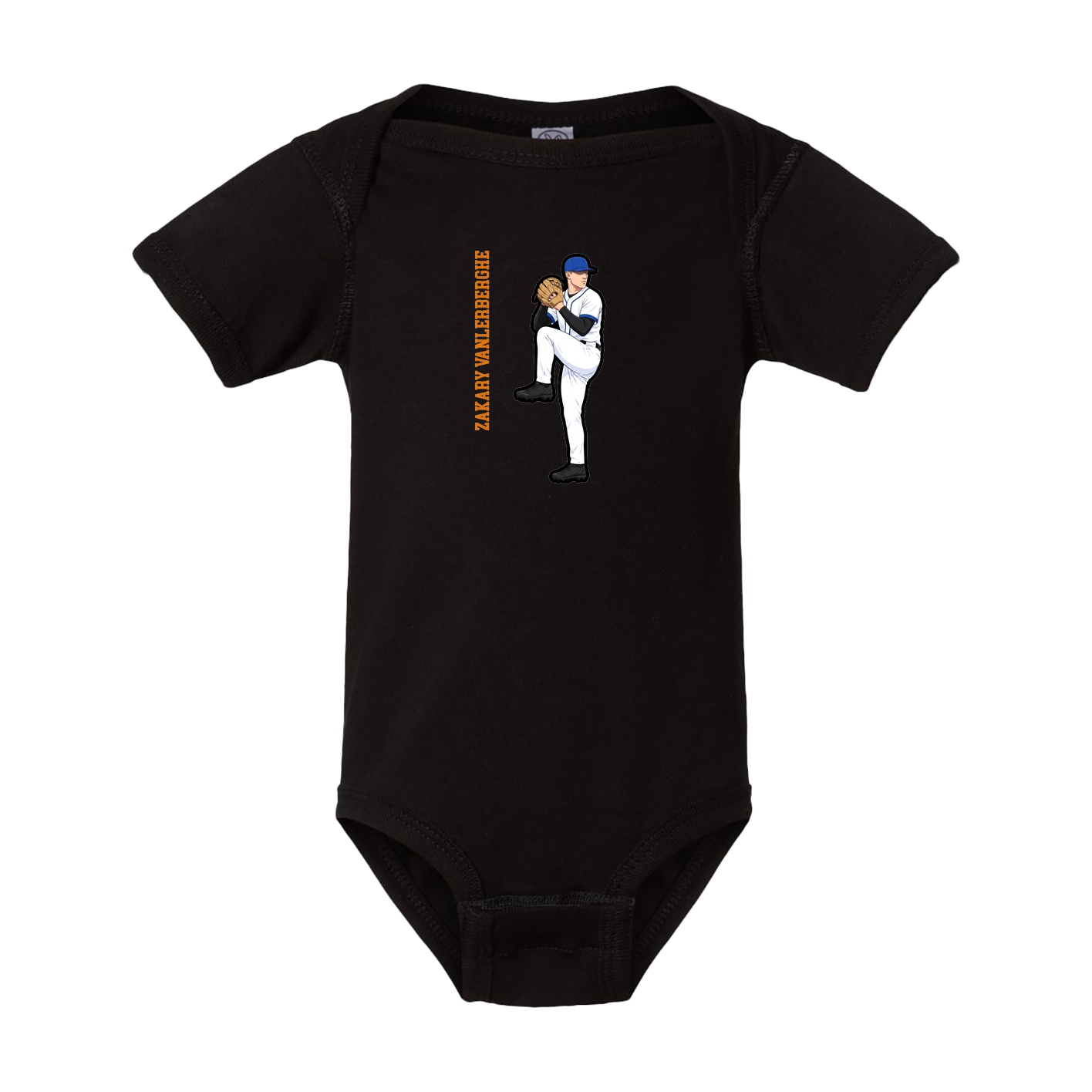 Baby Onesie — Name Vertical in Black