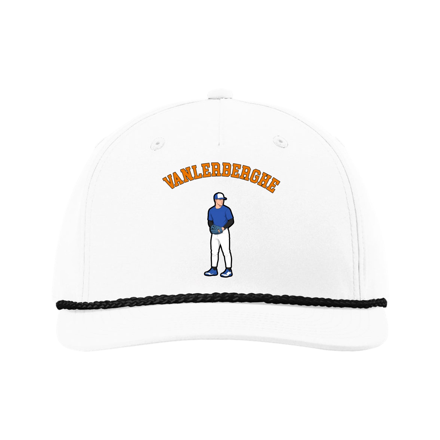 Five-Panel Classic Rope Cap — Shirsey Arch in White