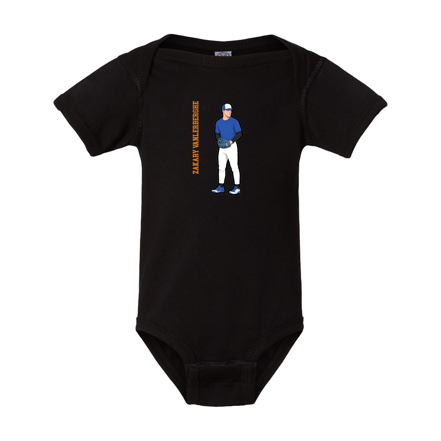 Baby Onesie — Name Vertical in Black