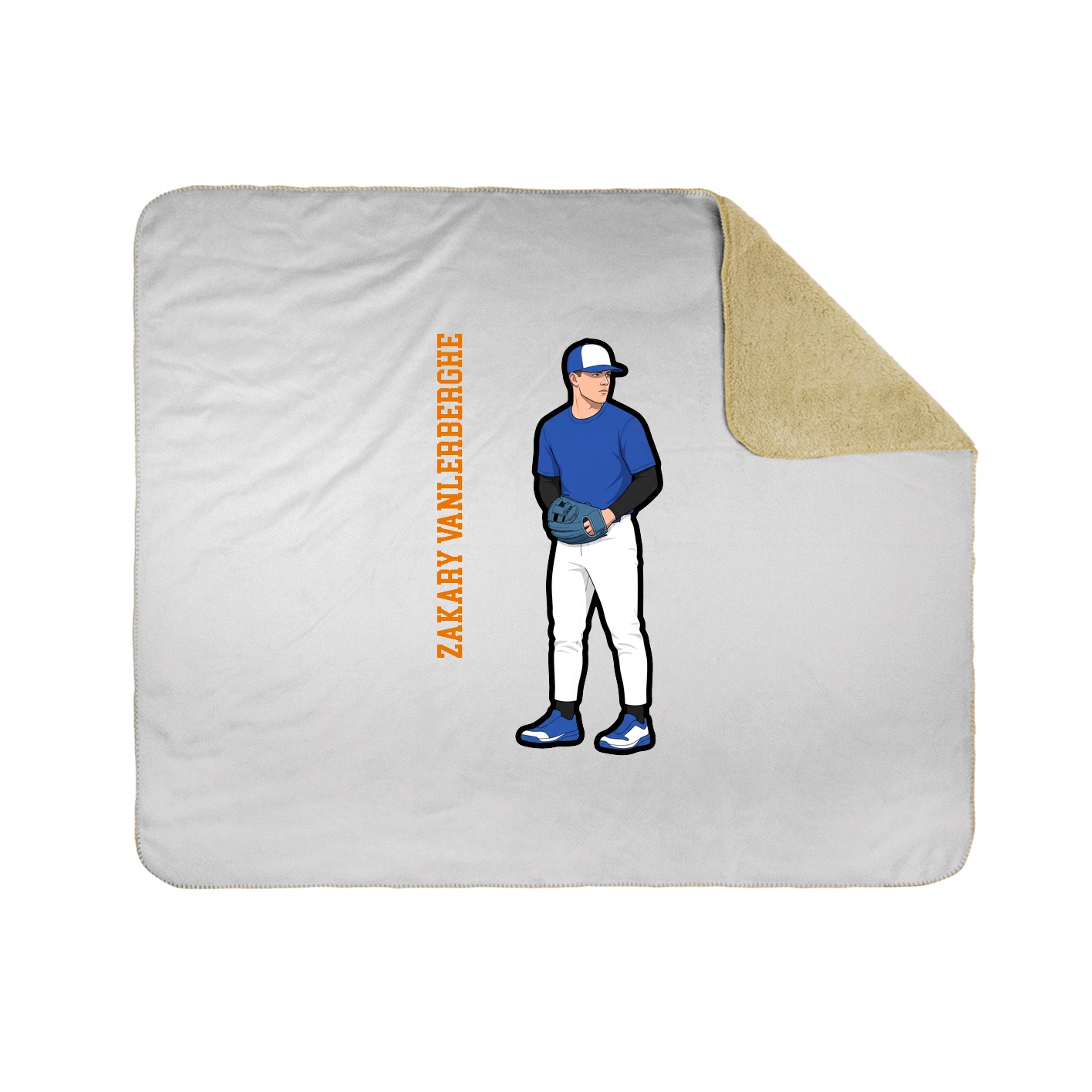 Throw Blanket — Name Vertical in White