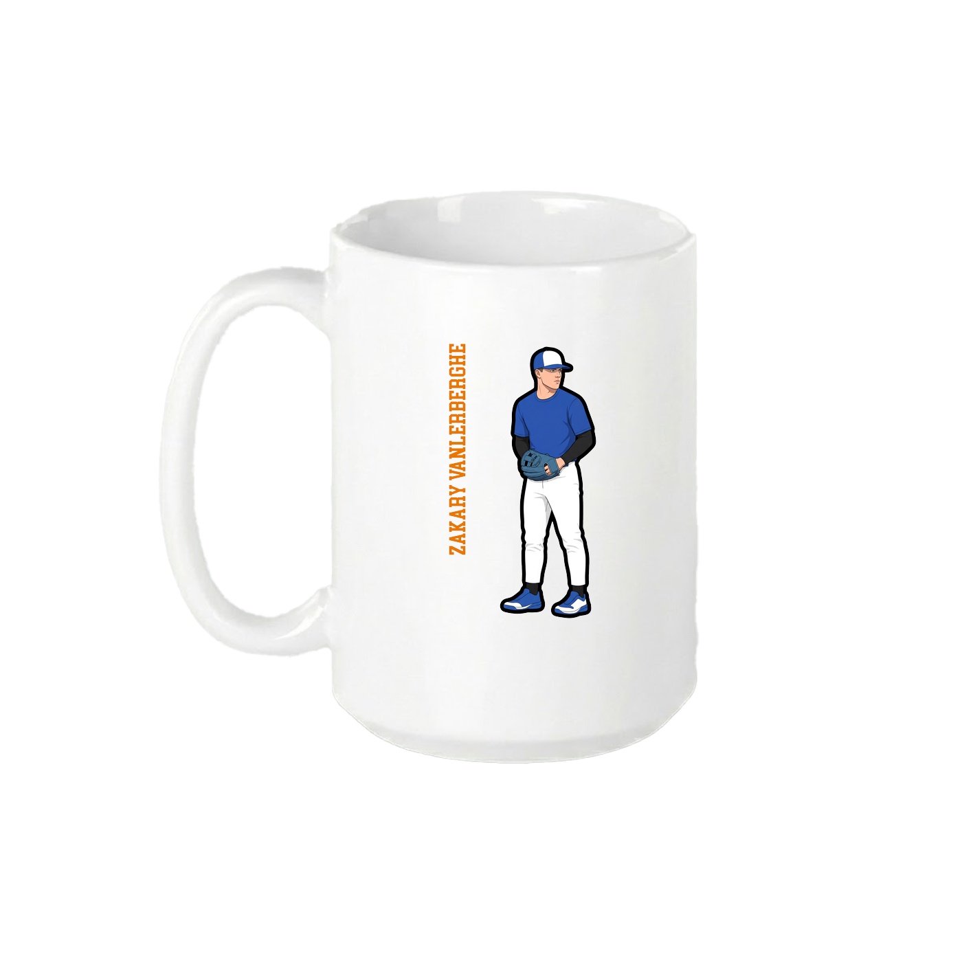 15oz Coffee Mug — Name Vertical in White