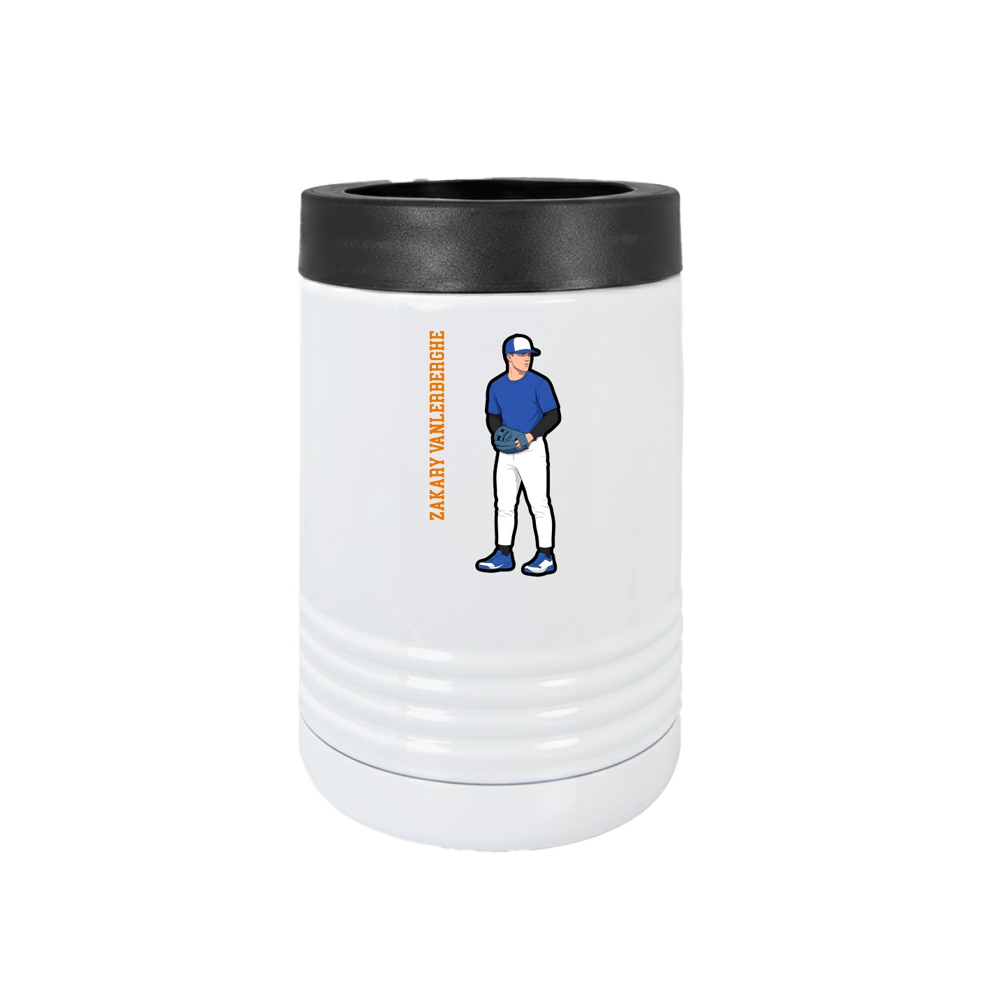 Beverage Holder — Name Vertical in White