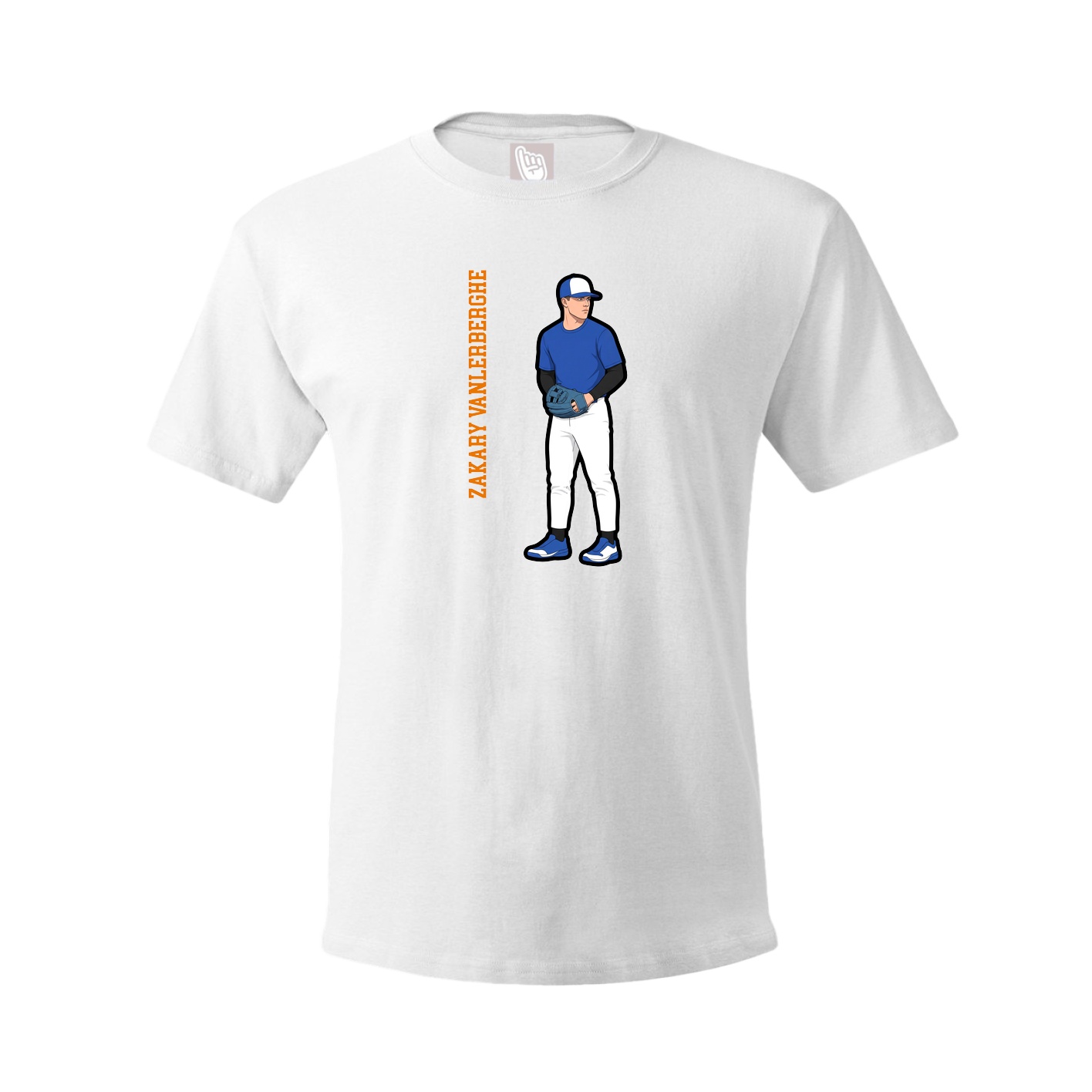 Tee — Name Vertical in White