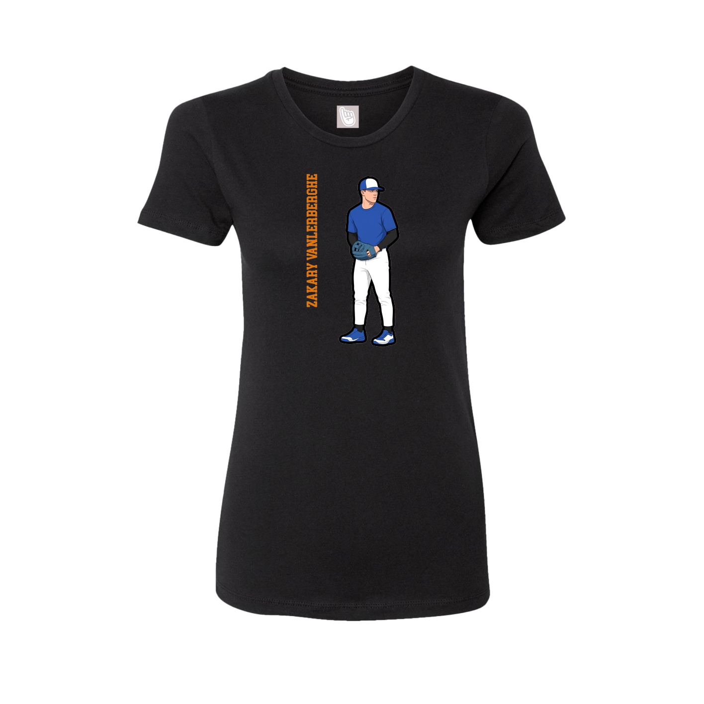 Womens Tee — Name Vertical in Black
