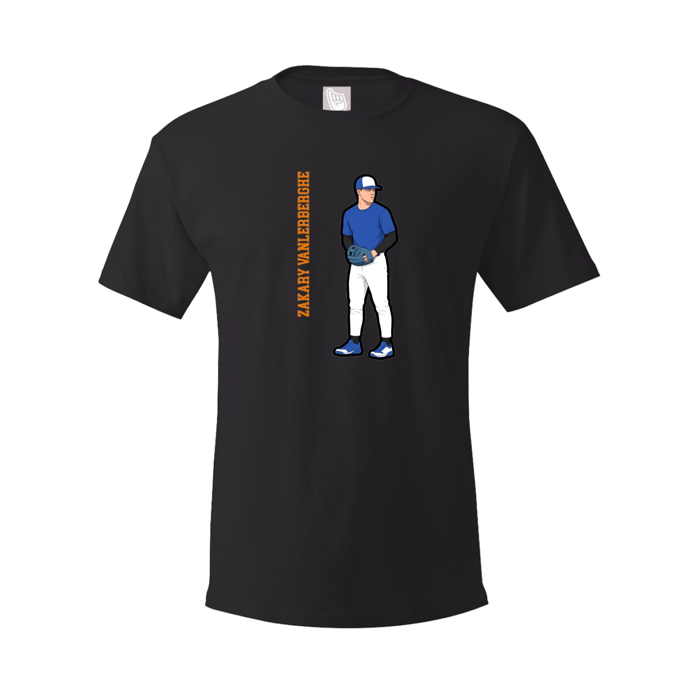 Youth Tee — Name Vertical in Black