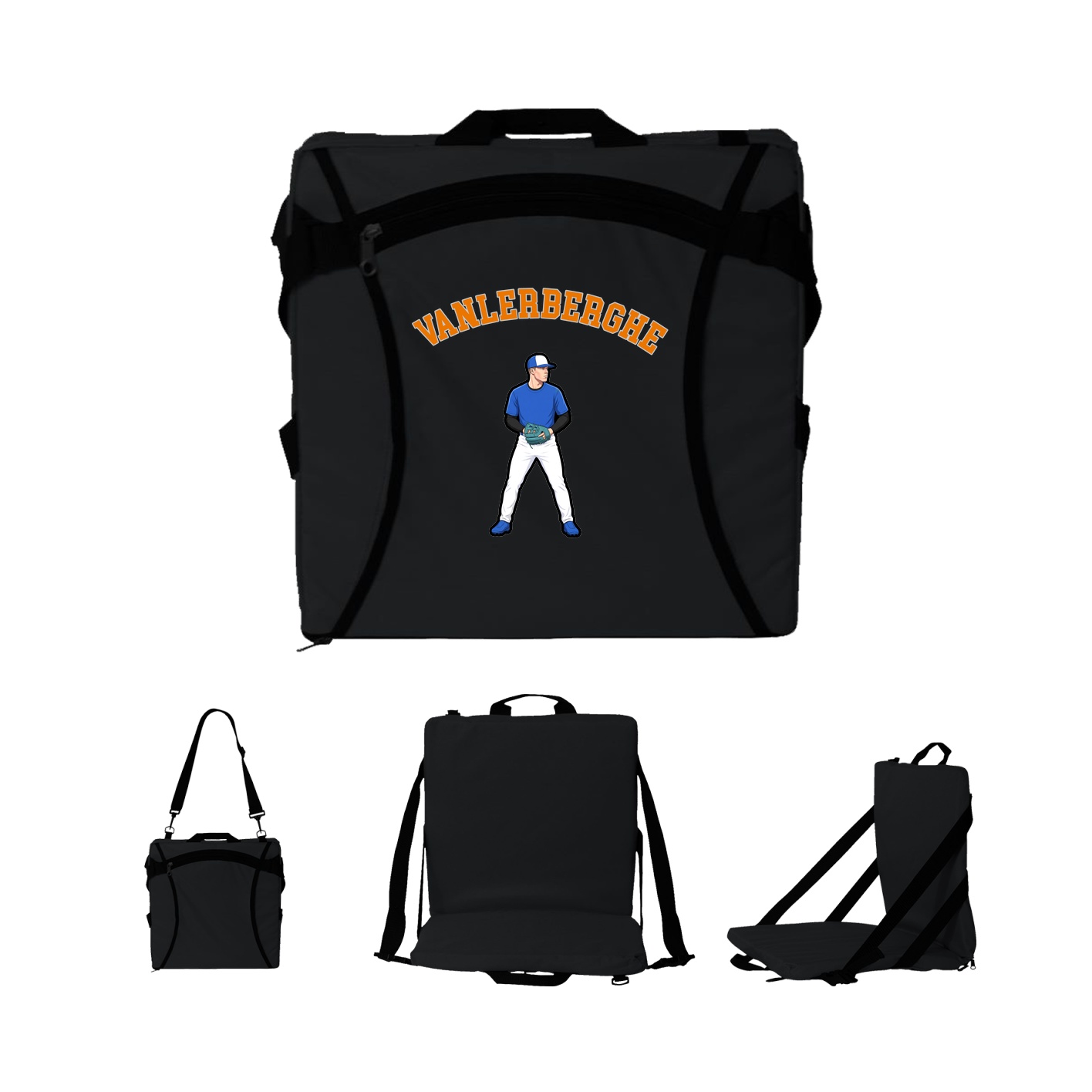 Folding Stadium Seat — Shirsey Arch in Black