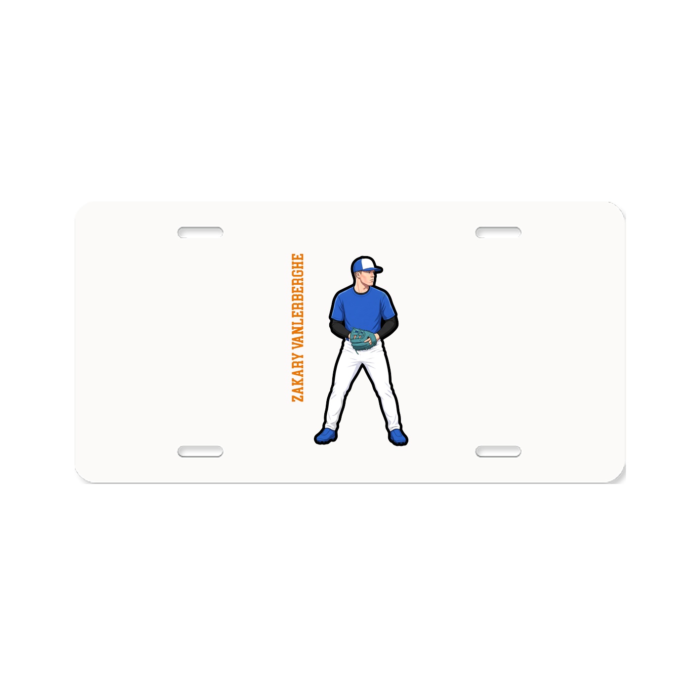 License Plate — Name Vertical in Classic