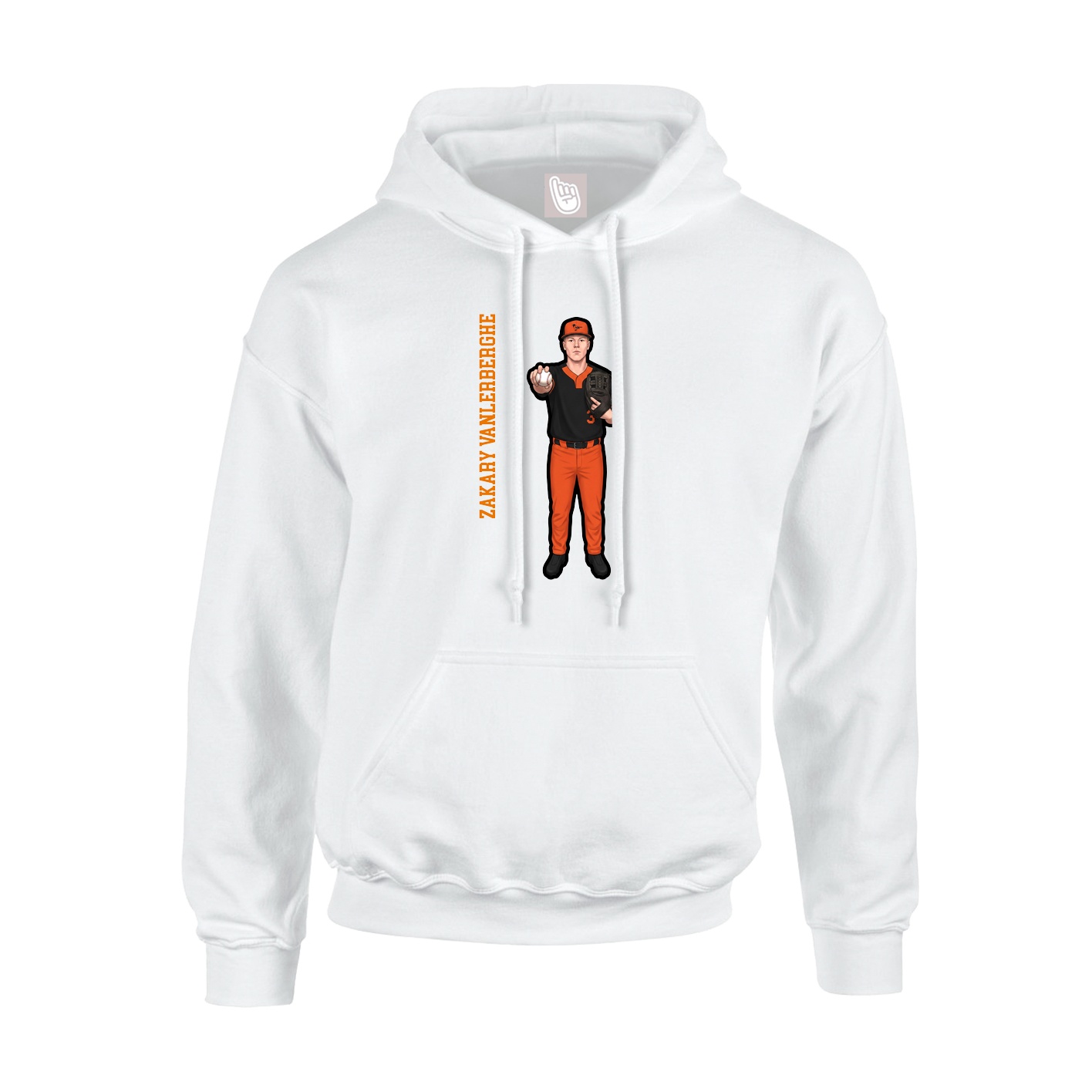Hoodie — Name Vertical in White