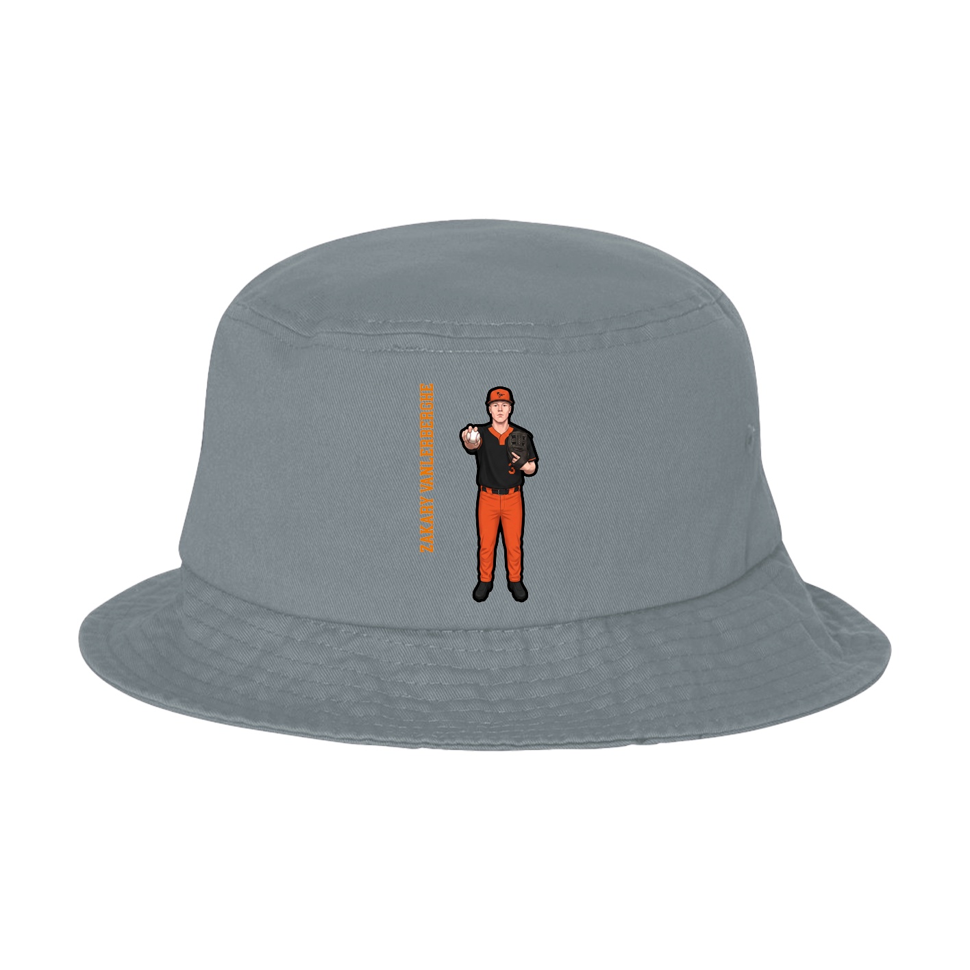 Bucket Cap — Name Vertical in Grey