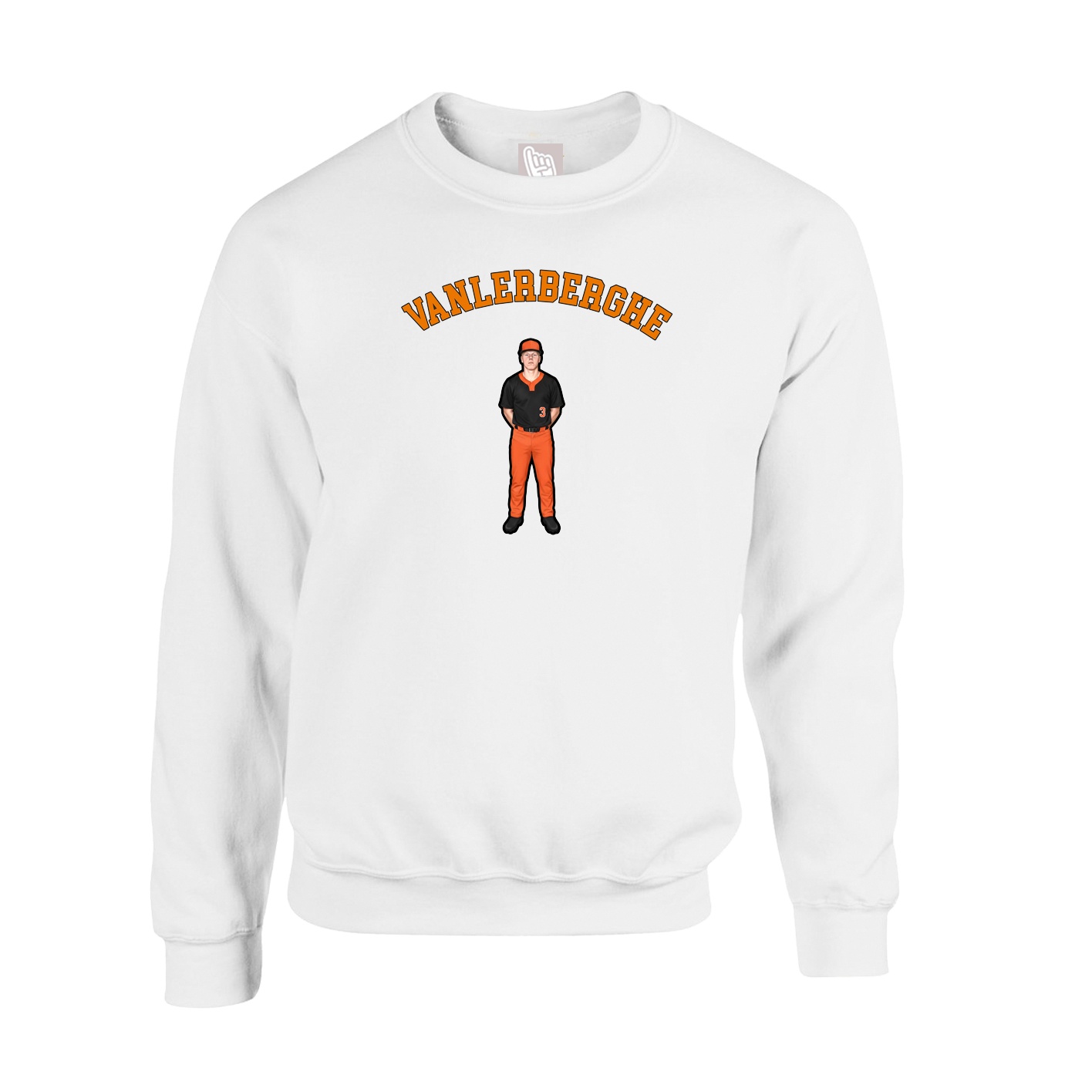 Fleece Crew — Shirsey Arch in White