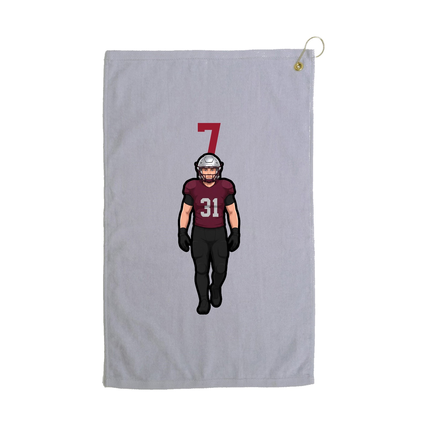 Golf Towel — Number Top in Grey