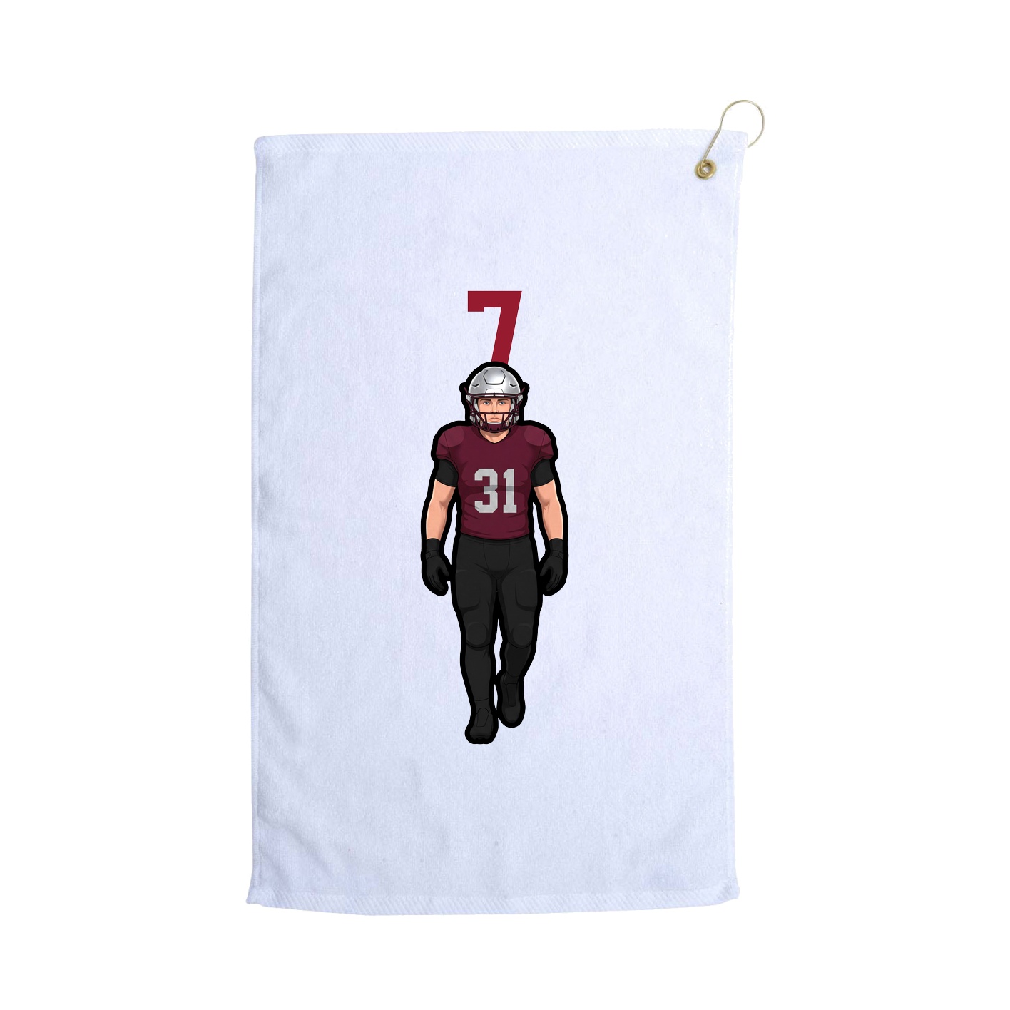 Golf Towel — Number Top in White