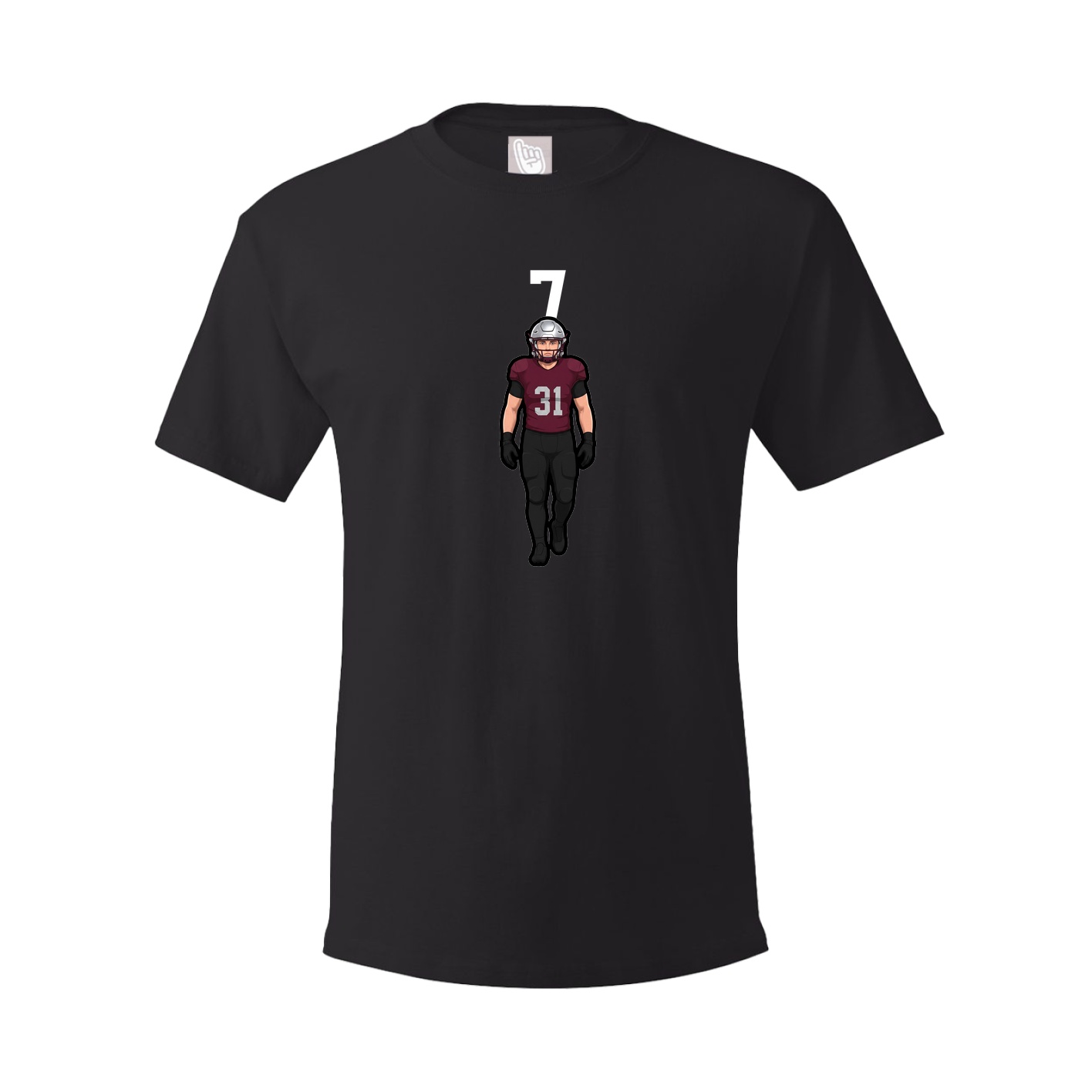 Youth Tee — Number Top in Black