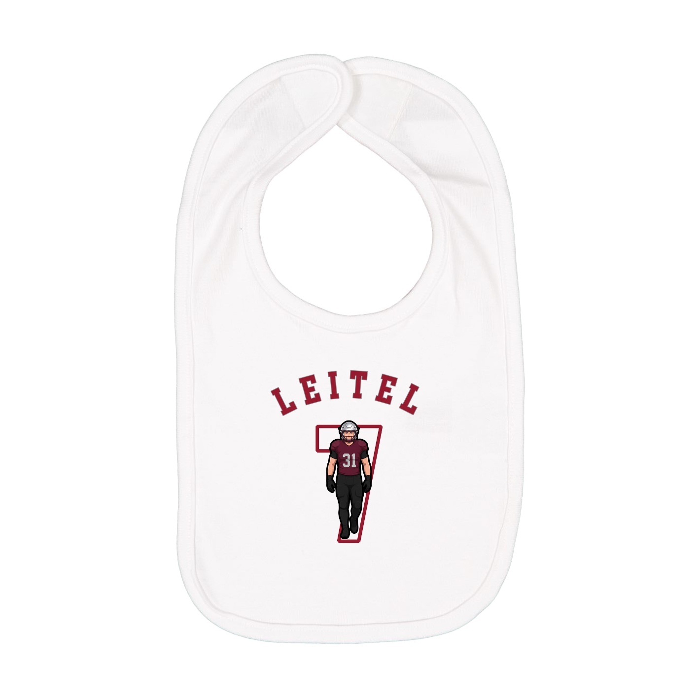 Infant Bib — Shirsey Arch in White