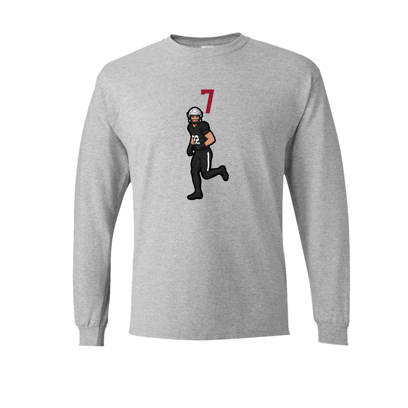Long Sleeve Tee — Number Top in Grey