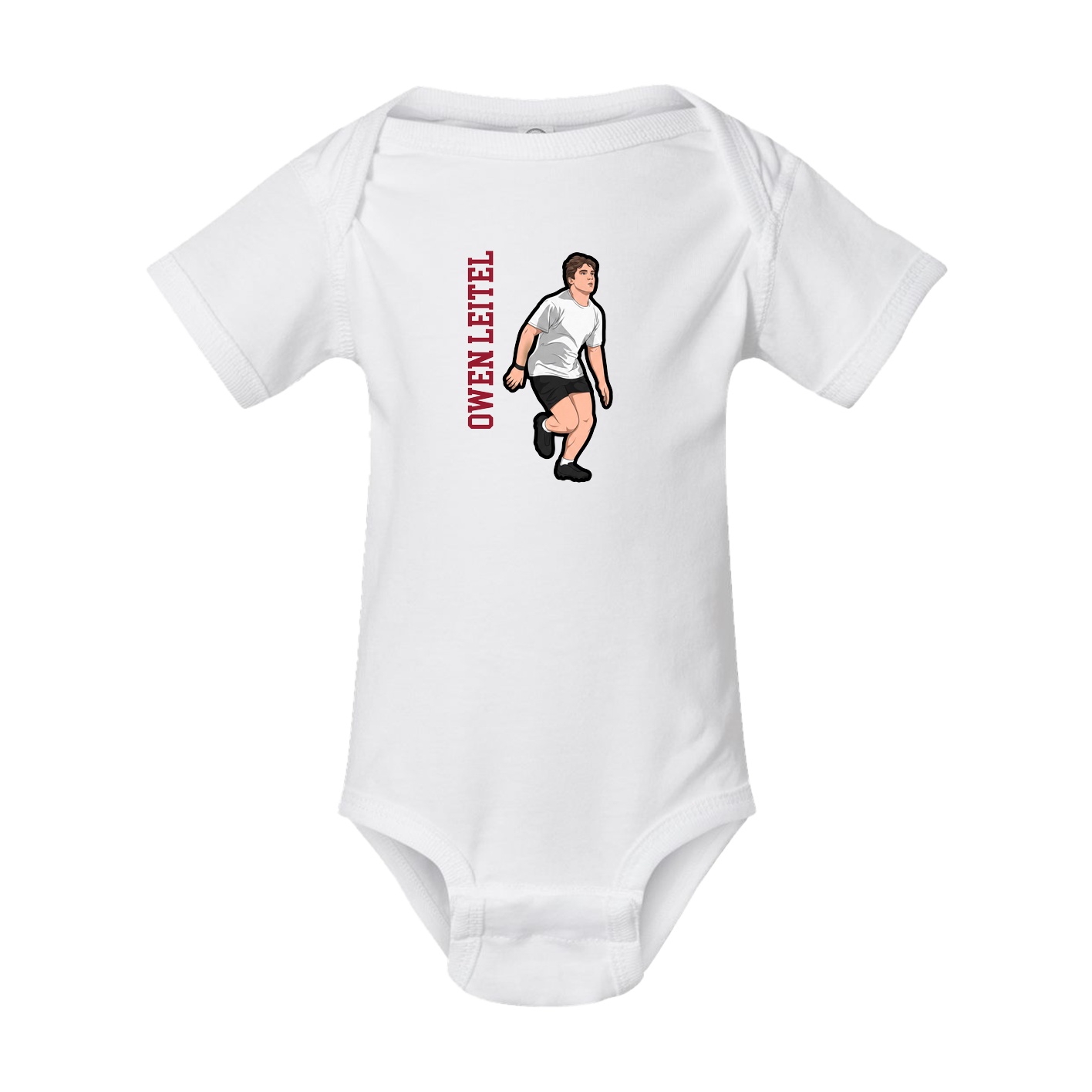 Baby Onesie — Name Vertical in White
