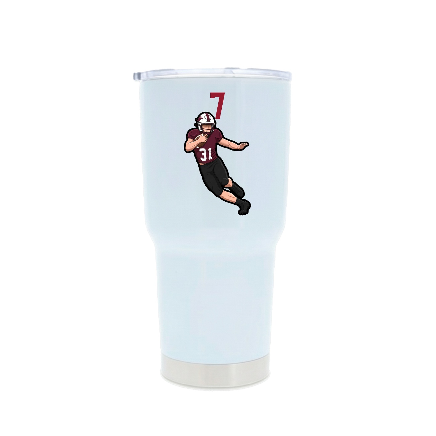30oz Stainless Steel Tumbler — Number Top in White