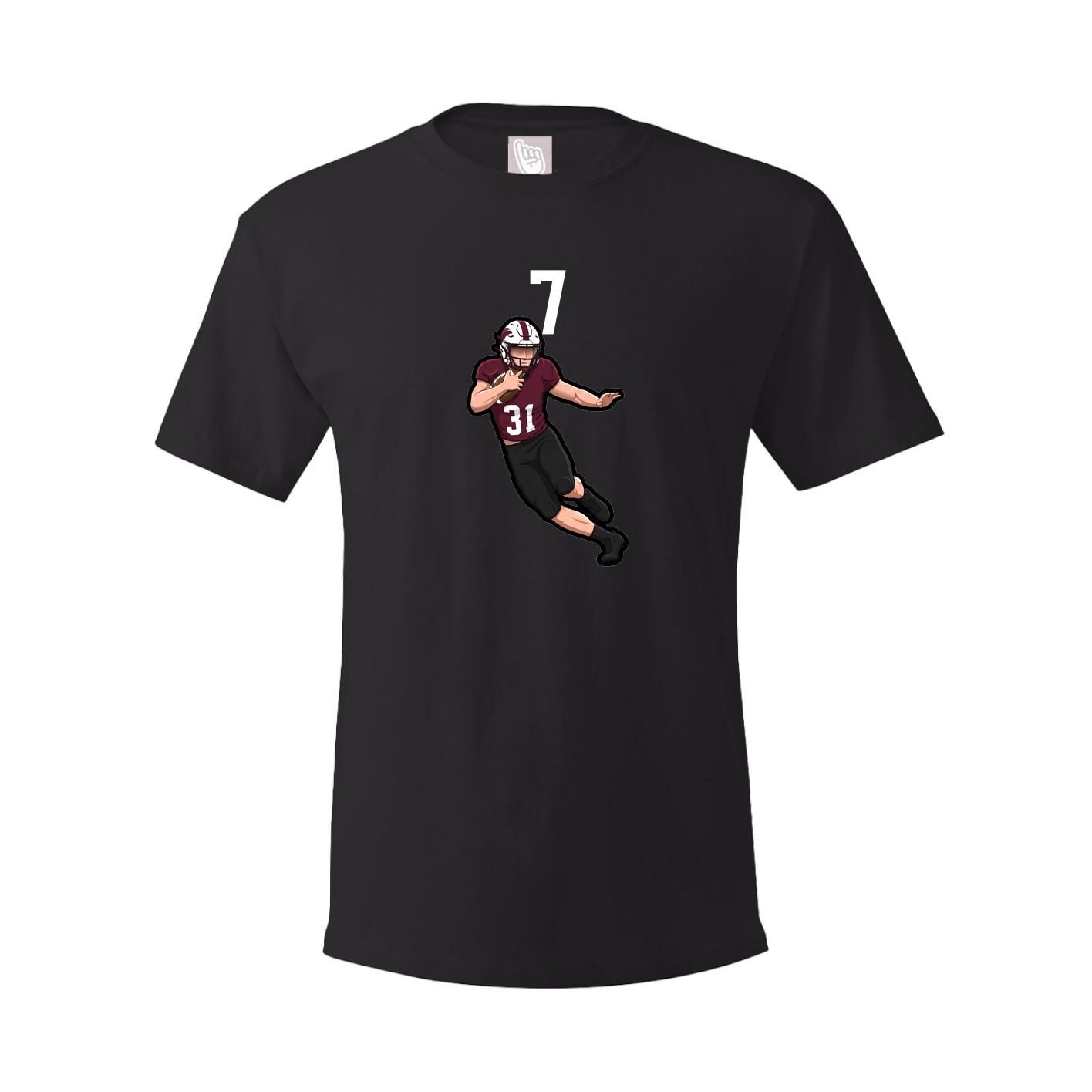 Youth Tee — Number Top in Black