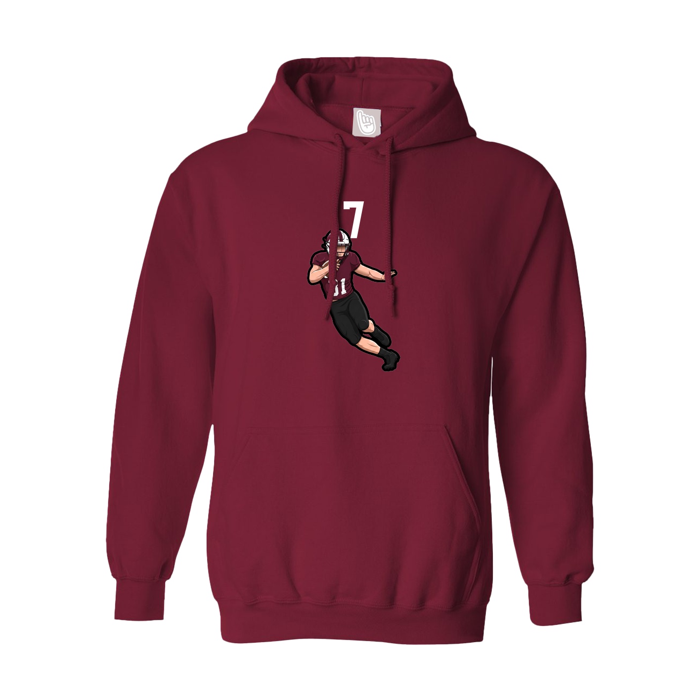 Hoodie — Number Top in Cardinal