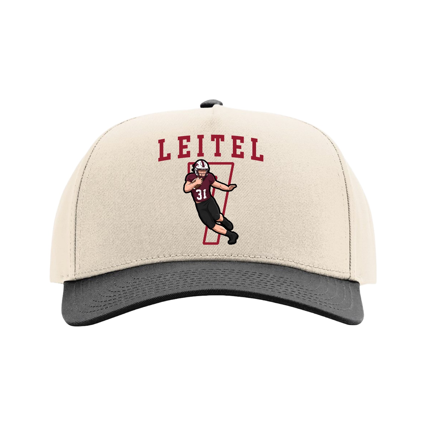 Full Fabric Five-Panel Champ Cap — Shirsey in Cream/Black