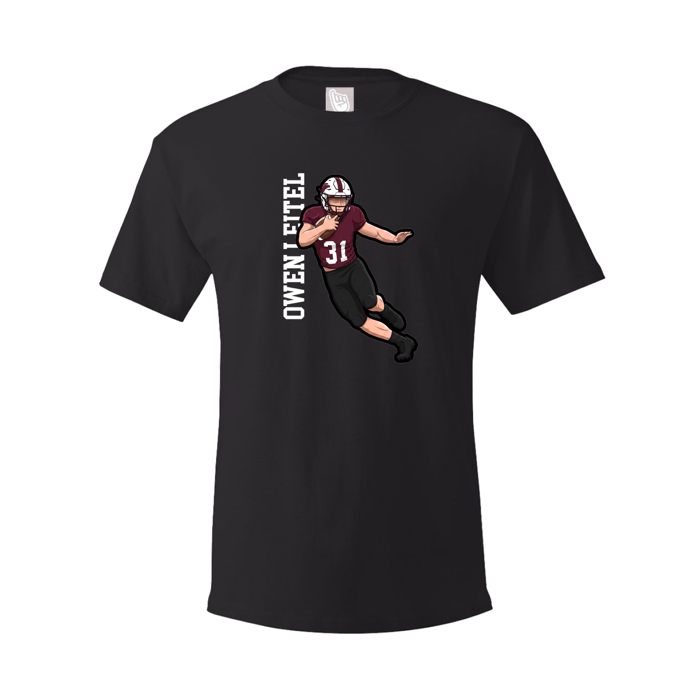 Youth Tee — Name Vertical in Black