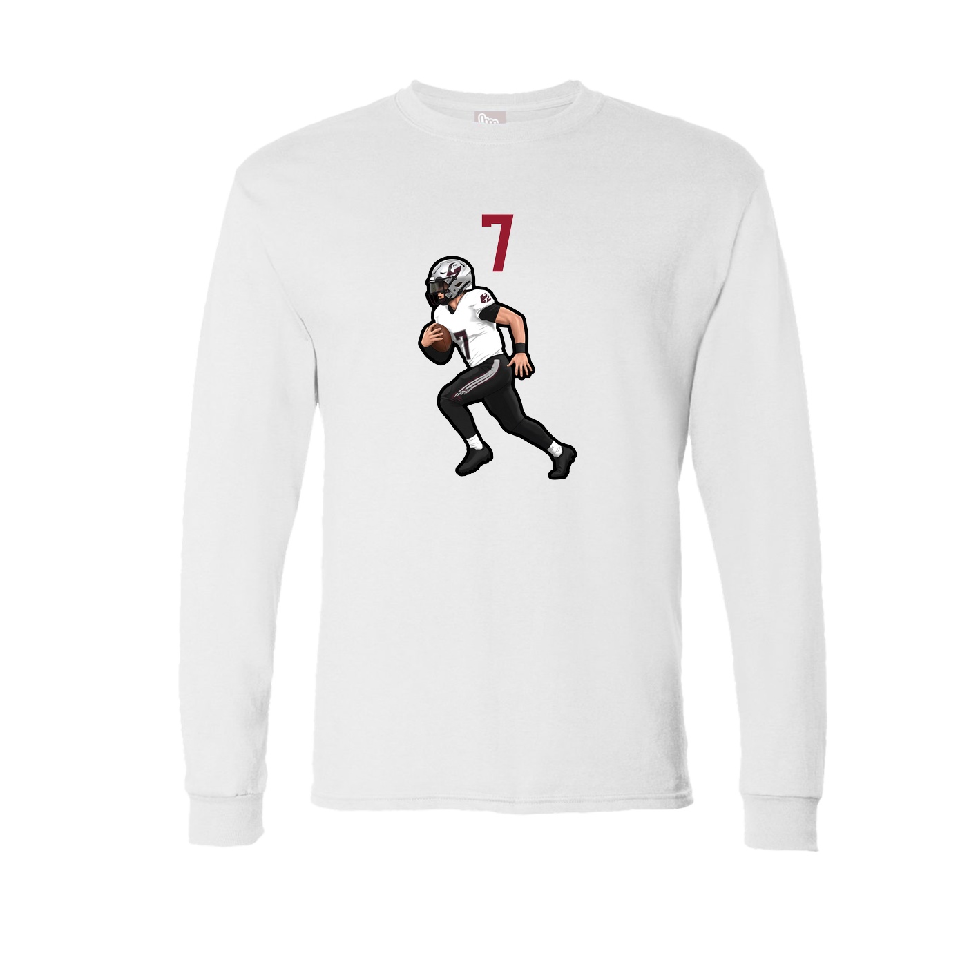 Long Sleeve Tee — Number Top in White