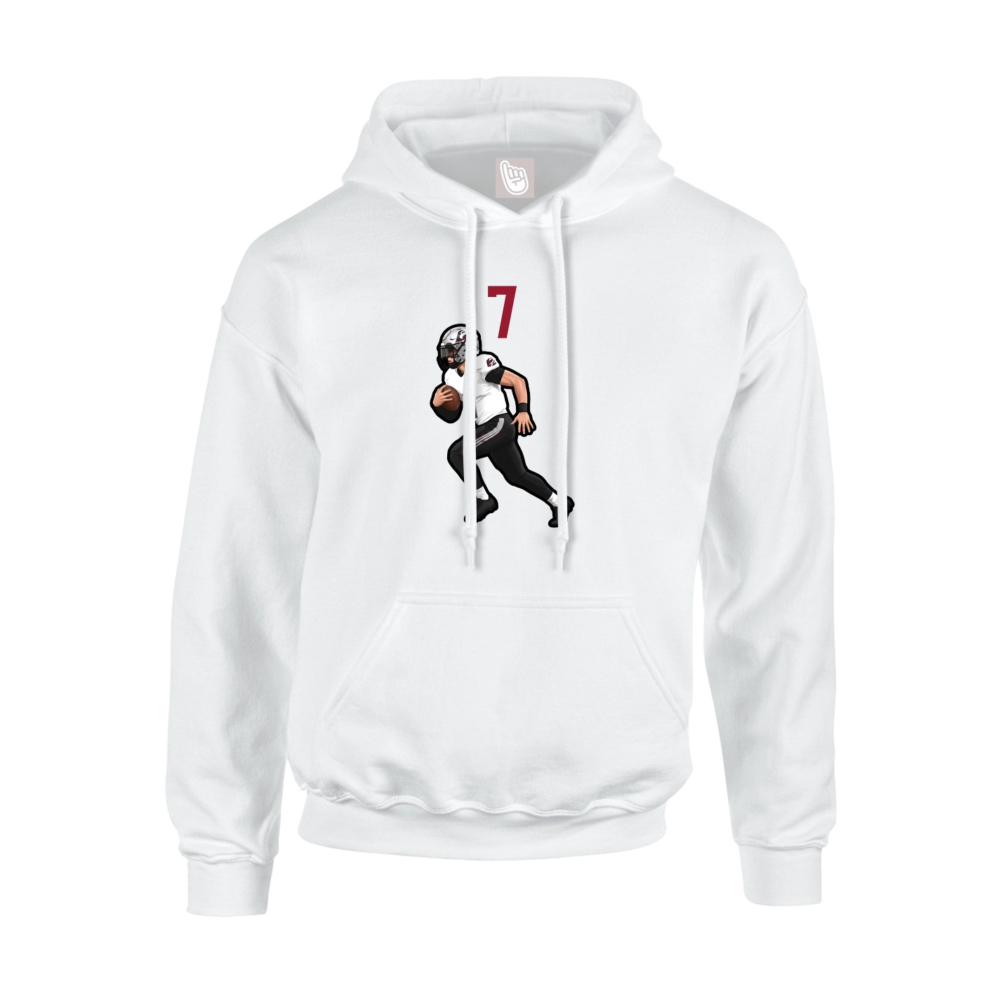 Youth Hoodie — Number Top in White