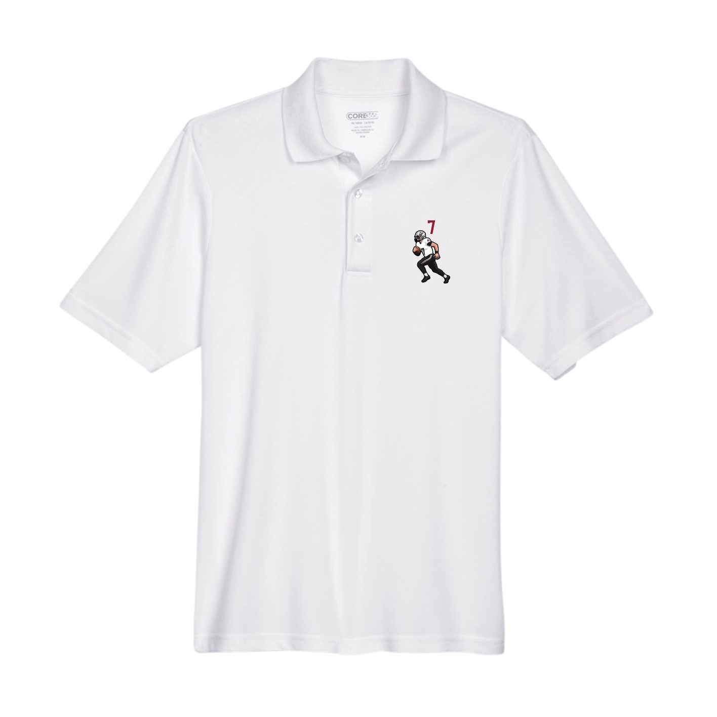 Performance Polo — Number Top in White