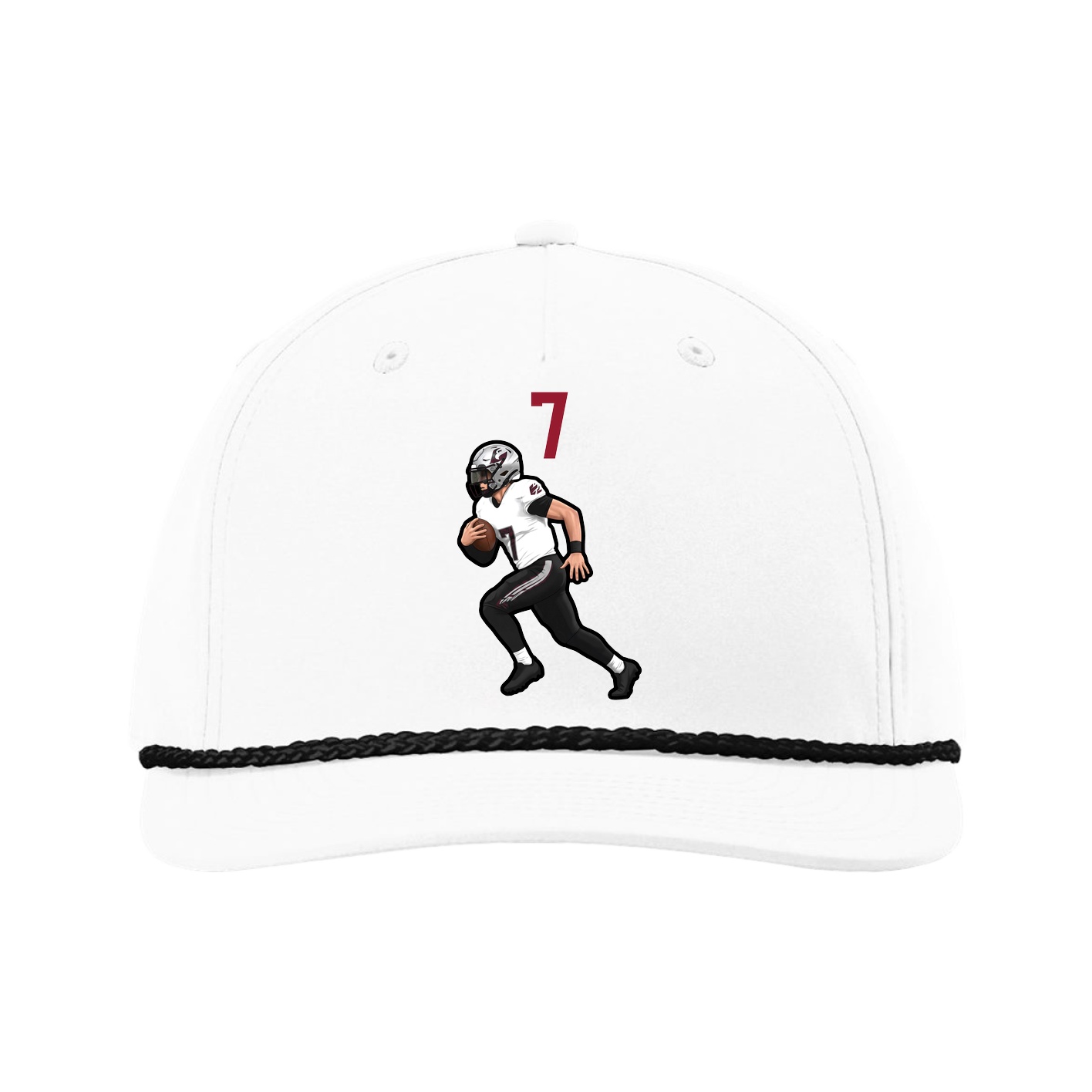 Five-Panel Classic Rope Cap — Number Top in White