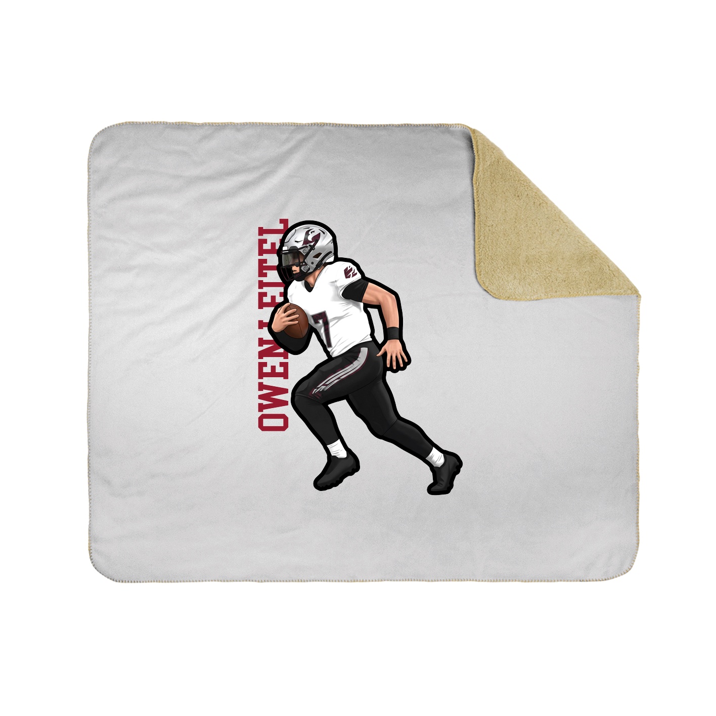 Throw Blanket — Name Vertical in White
