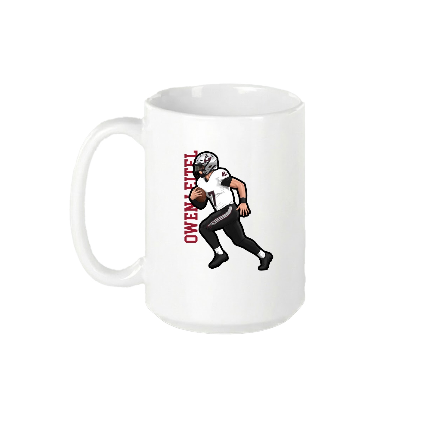15oz Coffee Mug — Name Vertical in White
