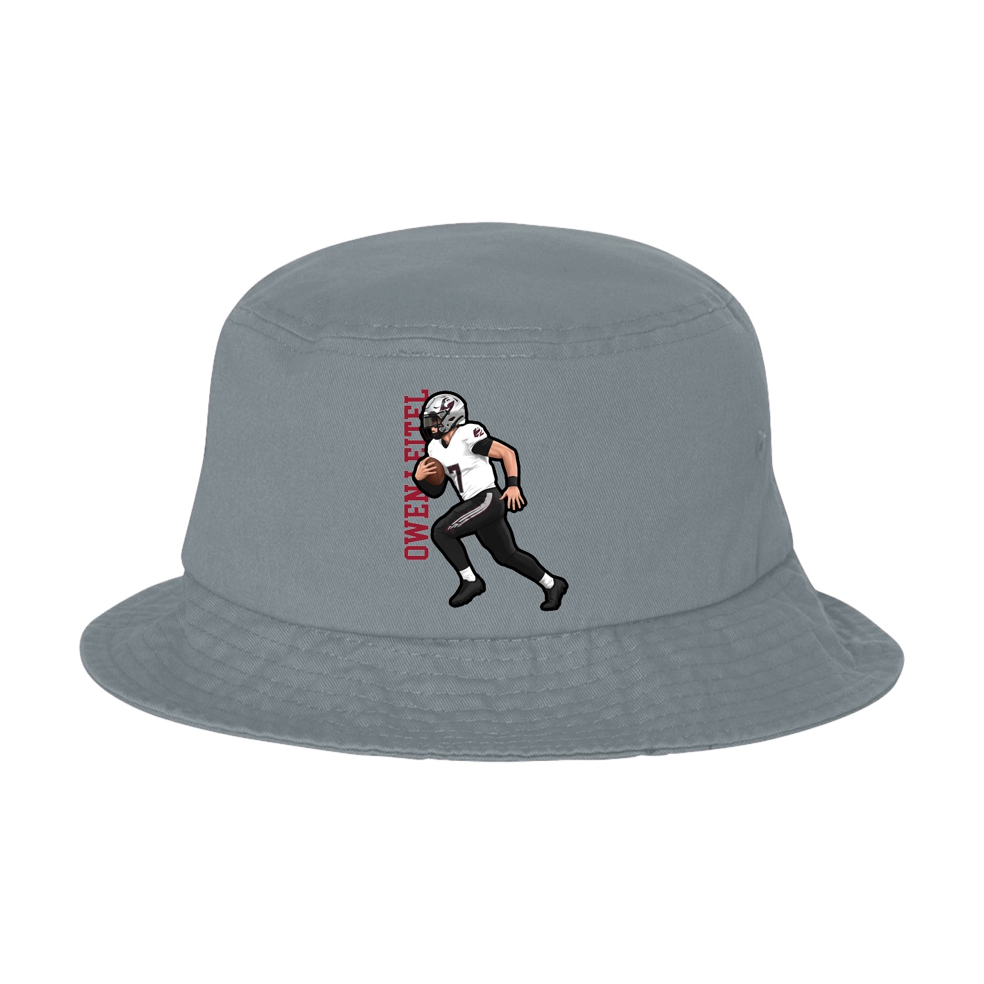 Bucket Cap — Name Vertical in Grey